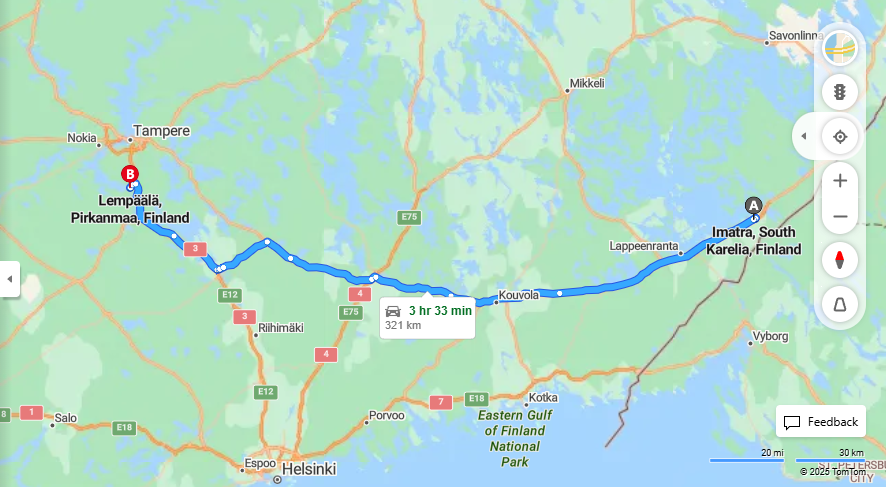 Reitti Imatralta Lempaalaan - Etaisyys, Ajo, Kuljetus ja Matkustamisvaihtoehdot