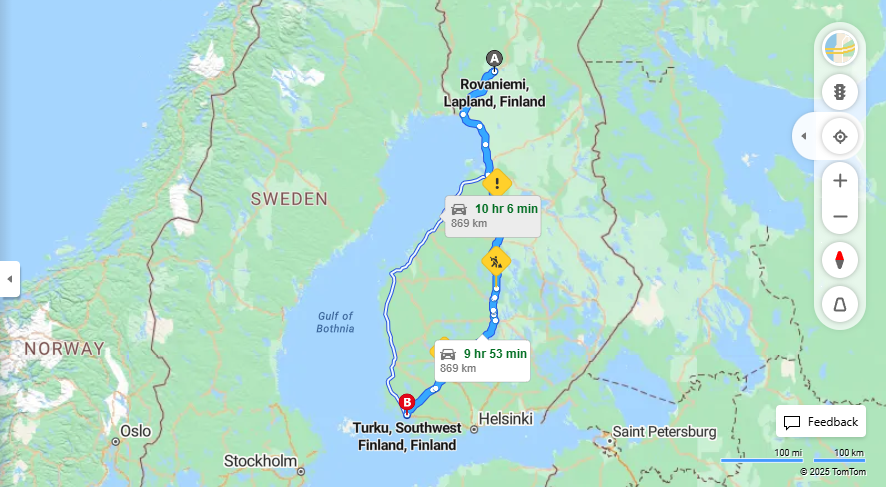 Rovaniemi - Turku: Valimatka, Ajo, Kuljetus ja Matkavaihtoehdot