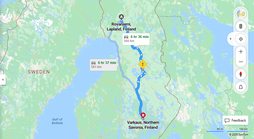 Rovaniemista Varkauteen - Etaisyys, Ajo, Kuljetus ja Matkustusvaihtoehdot