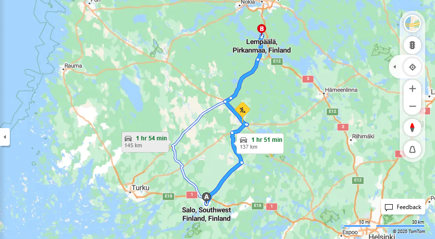 Salo - Lempaala: Matka, Ajo, Liikenne ja Matkustusvaihtoehdot