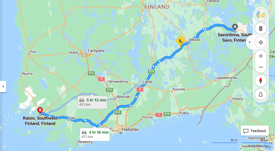 Savonlinna - Raisio: Etaisyys, Ajo, Liikkumis- ja Matkustusvaihtoehdot