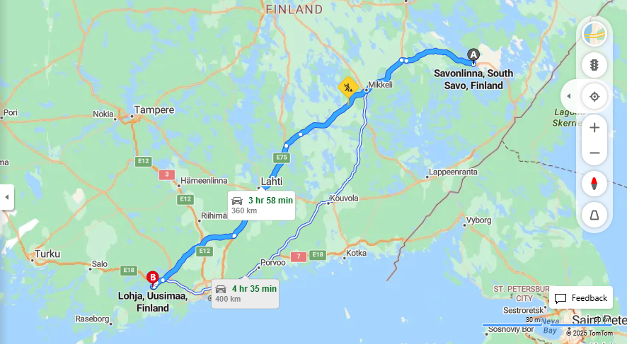 Savonlinnasta Lohjalle - Etaisyys, Ajo, Kuljetus ja Matkustamisvaihtoehdot