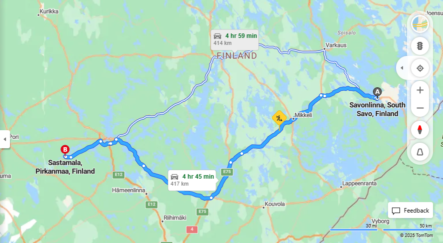 Savonlinnasta Sastamalahan: Matka, Ajo, Kuljetus ja Matkustusvaihtoehdot