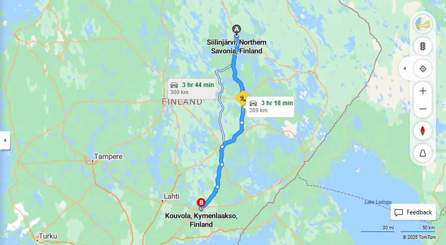 Siilinjarvelta Kouvolaan - Etaisyys, Ajomatka, Kuljetus- ja Matkavaihtoehdot