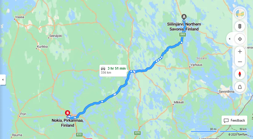 Siilinjarvelta Nokialle - Etaisyys, Ajo, Liikenne ja Matkustamisvaihtoehdot
