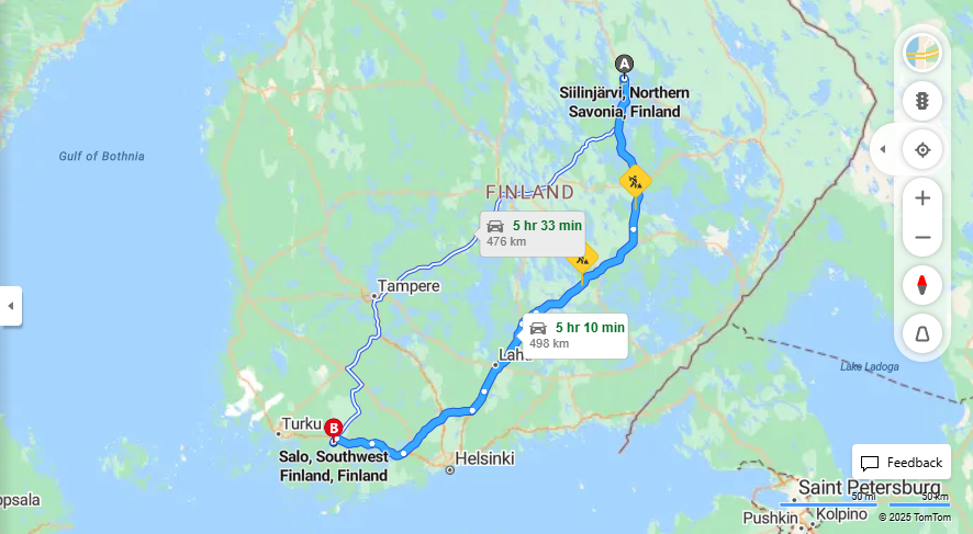 Siilinjarvelta Saloon - Etaisyys, Ajomatka, Kuljetusvaihtoehdot ja Matkustusmahdollisuudet