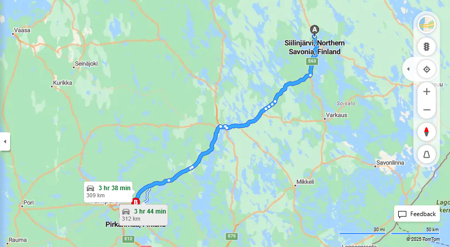 Siilinjarvesta Kangasalalle - Etaisyys, Ajaminen, Liikkumis- ja Matkavaihtoehdot