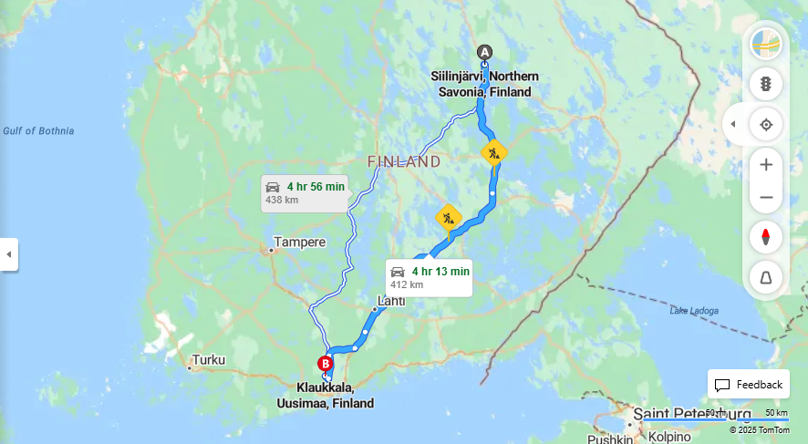 Siilinjarvi - Klaukkala: Etaisyys, Ajo, Kuljetus ja Matkustusmahdollisuudet
