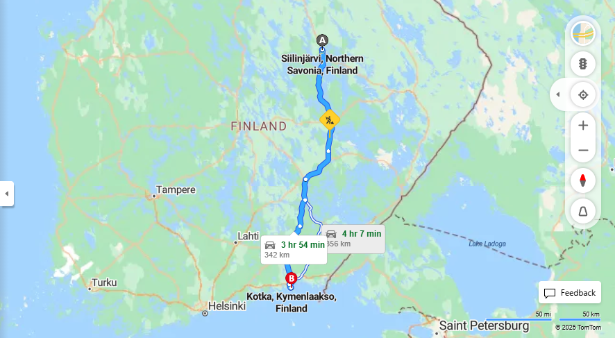 Siilinjarvi Kotkaan: Etaisyys, Ajo, Kuljetus ja Matkustusvaihtoehdot