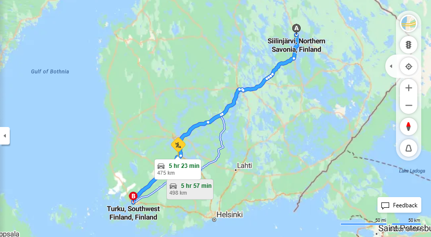 Siilinjarvi - Turku: Etaisyys, Ajomatka, Liikenne- ja Matkustusvaihtoehdot