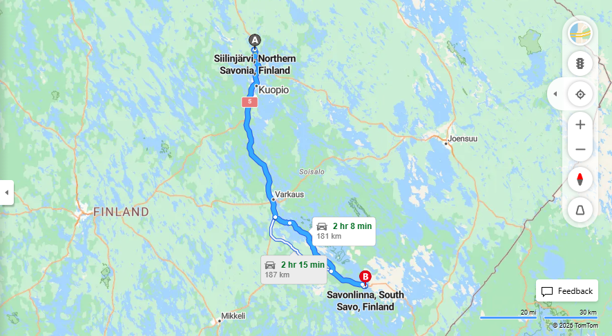 Siilinjarvista Savonlinnaan - Etaisyys, Ajo, Kuljetus ja Matkustusvaihtoehdot