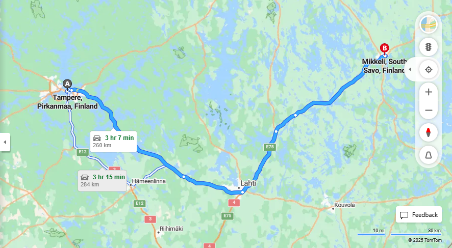 Tampereesta Mikkeliin - Etaisyys, Ajo, Kuljetus ja Matkustamisvaihtoehdot