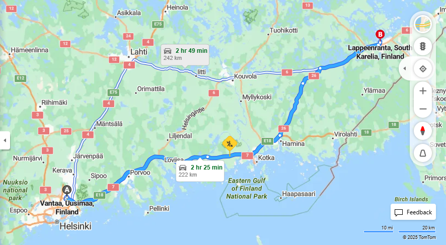 Vantaa - Lappeenranta: Etaisyys, Ajomatka, Kuljetusvaihtoehdot ja Matkustaminen