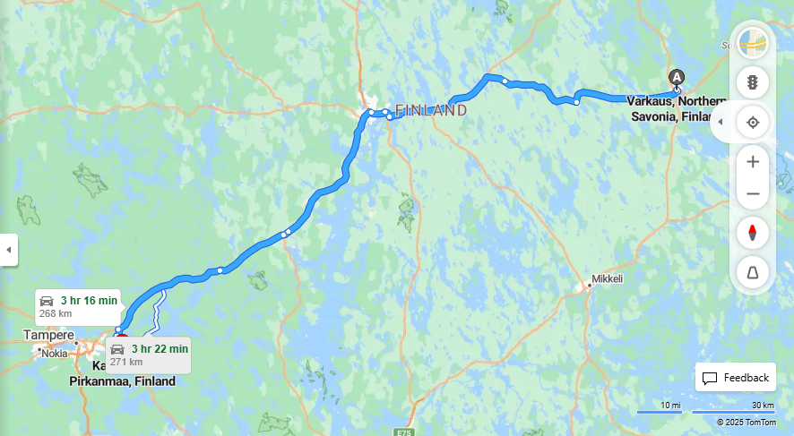 Varkaudesta Kangasalle - Etaisyys, Ajaminen, Kuljetus ja Matkustamisvaihtoehdot