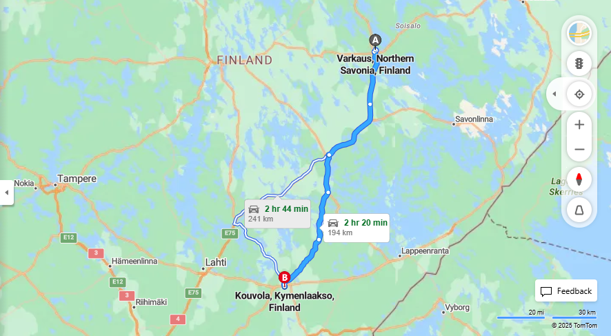 Varkaudesta Kouvolaan - Etaisyys, Ajo, Kuljetus ja Matkustusvaihtoehdot