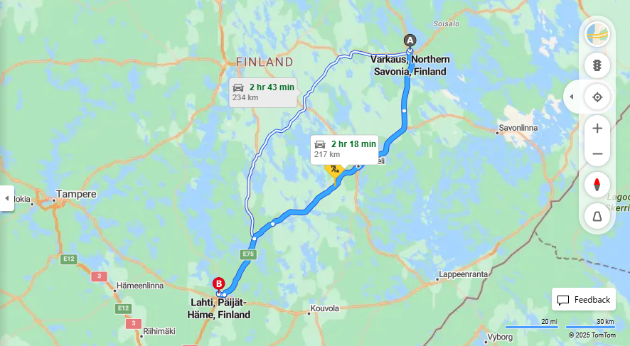 Varkaudesta Lahteen - Matka, Ajo, Liikkuminen ja Matkustusvaihtoehdot
