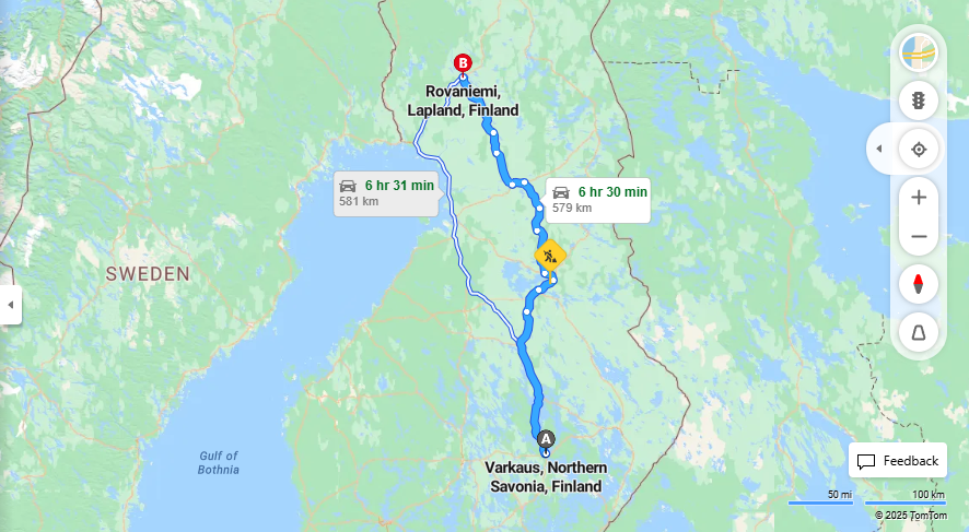 Varkaudesta Rovaniemelle - Etaisyys, Ajo, Kuljetus ja Matkustusvaihtoehdot