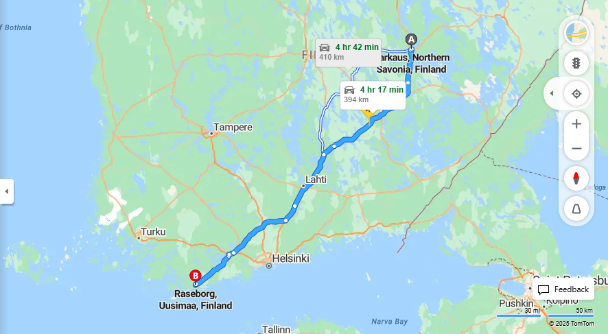 Varkaus - Raseborg: Matka, Ajo, Kuljetus ja Matkustusmahdollisuudet