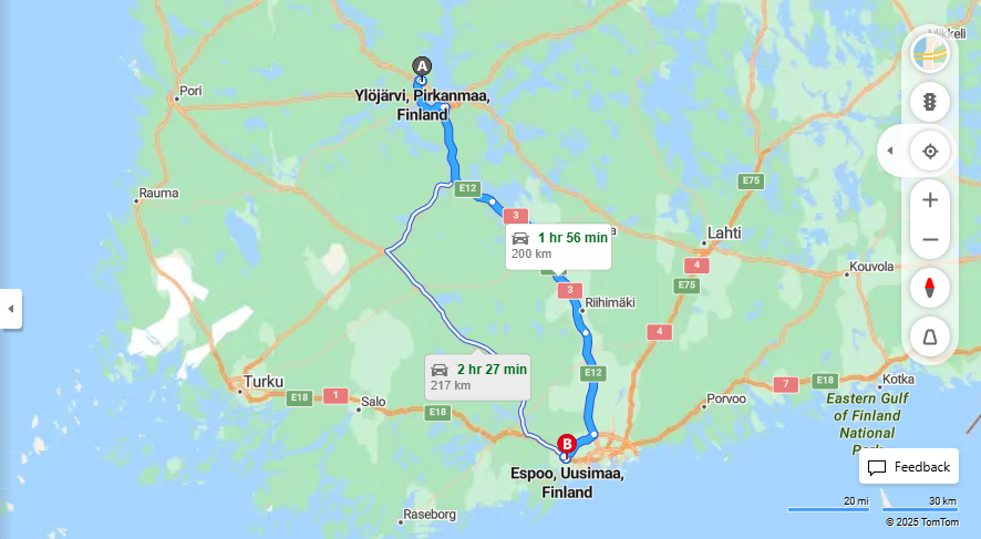Ylojarvelta Espooseen - Matka, Ajo, Kuljetus ja Matkustusvaihtoehdot