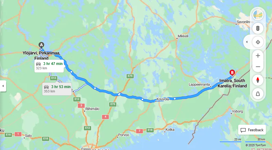 Ylojarvelta Imatralle - Etaisyydet, Ajoreitit, Kuljetusmahdollisuudet ja Matkustamisvaihtoehdot