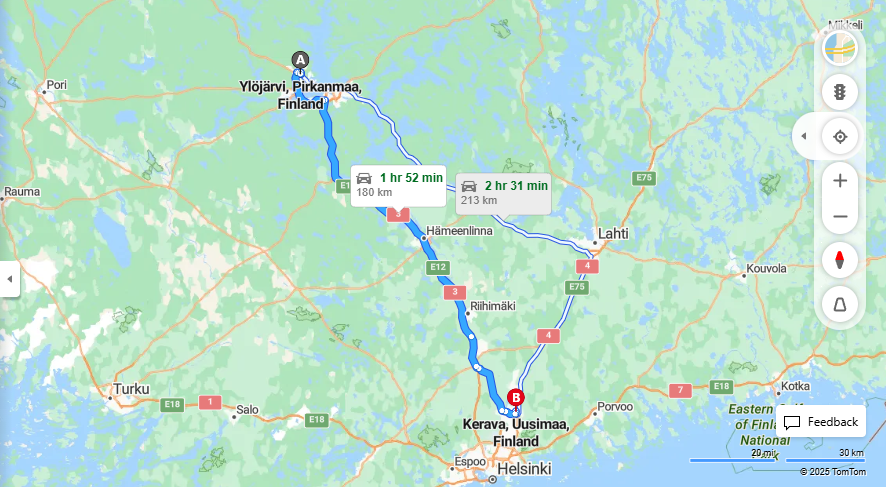 Ylojarvelta Keravalle - Etaisyys, Ajo, Kuljetus ja Matkustusvaihtoehdot