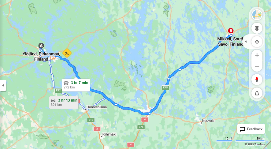 Ylojarvelta Mikkeliin - Etaisyys, Ajo, Liikenne ja Matkavaihtoehdot