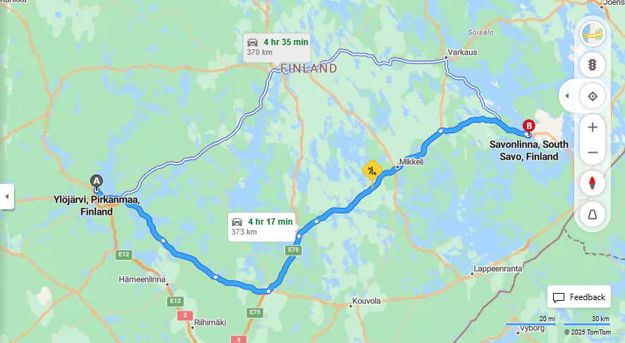 Ylojarvesta Savonlinnaan - Etaisyys, Ajo, Kuljetus ja Matkustusvaihtoehdot