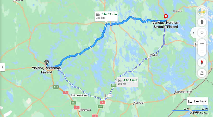 Ylojarvesta Varkauteen - Etaisyys, Ajo, Liikkuminen ja Matkustusvaihtoehdot